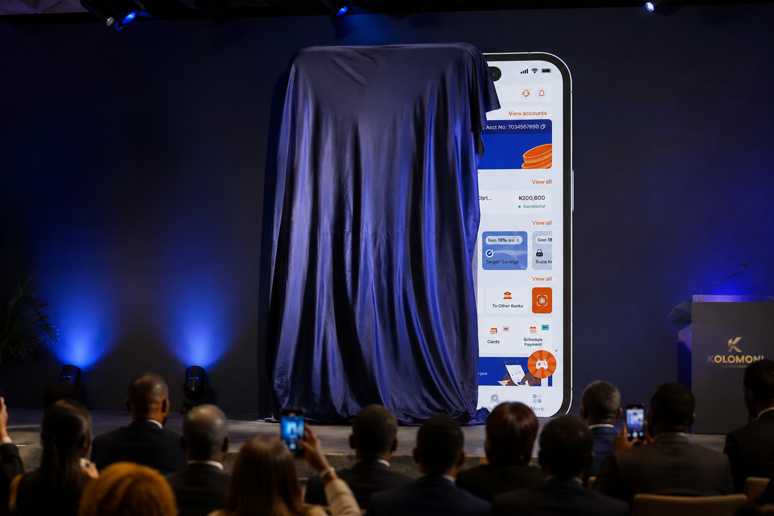A product reveal on stage at a Kolomoni event