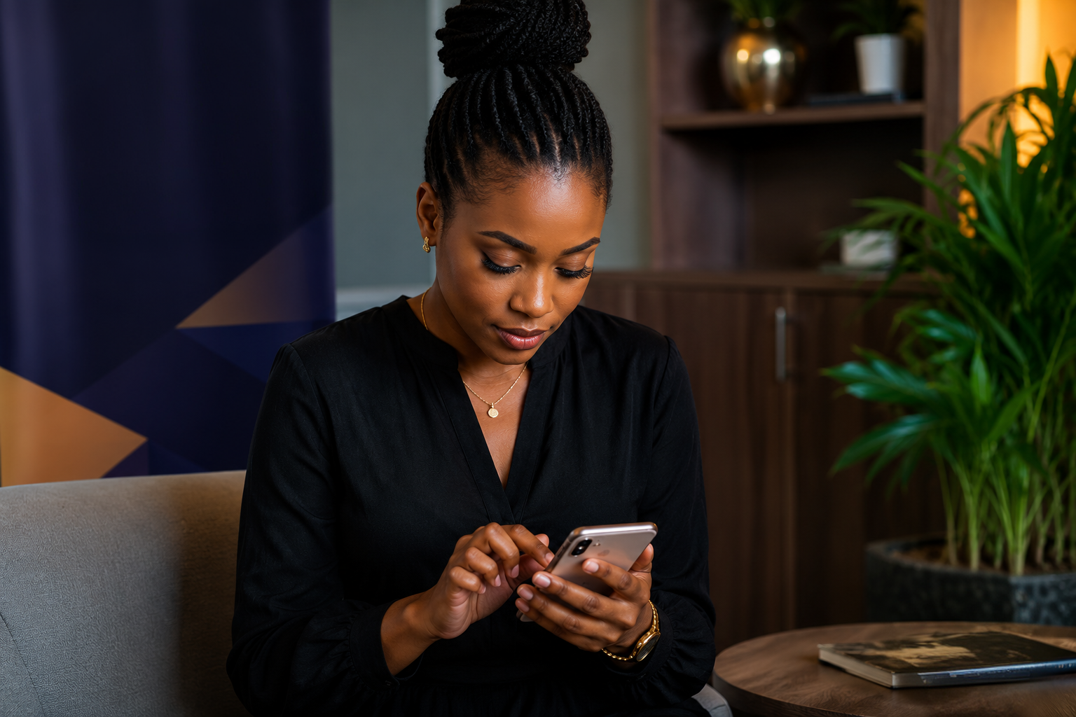 A prospective attendee checking event details on their phone